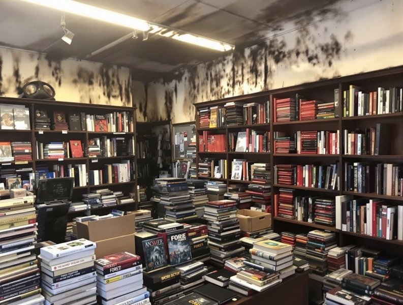 突发：林间书店失火 万册藏书付之一炬